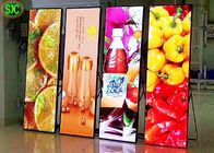 P2.5 Indoor Shop Window Advertising Led Mirror Video Screen / Led Totem Poster Display flexible led video screen