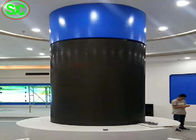 P4 indoor fixed full color column led display , round digital clear led display