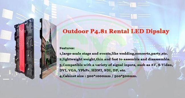 Programmable Rental Led Display Outdoor P4 81 6500k 9500k For