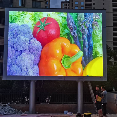 Column Mounted P10 HD LED Video Wall 960X960MM Iron Cabinet Outdoor LED Display