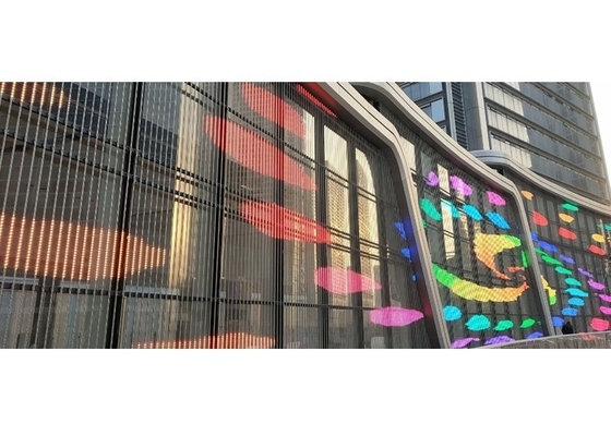 Clear Transparent Led Video Wall P3.91 Indoor Led Mesh Curtain Signage Displays Led Screen