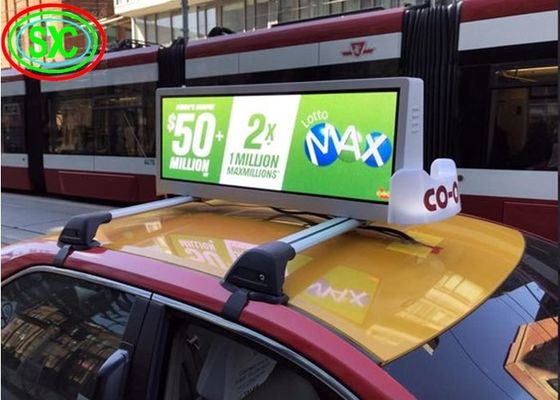 P6 Outdoor HD Full Color LED Car Roof Sign Display 27778/Sqm 192x192mm