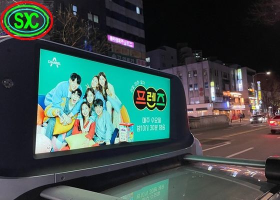 Full Color P5 Double-Sided Taxi Roof LED Sign IP65 Waterproof 5000cd