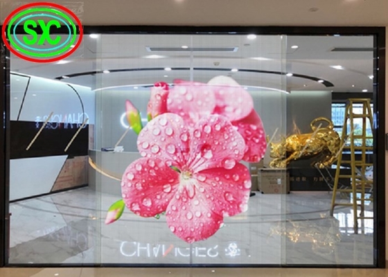 Transparent Led Screen P3.91-7.82 Full color Glass Windows Mounted For Jewelry