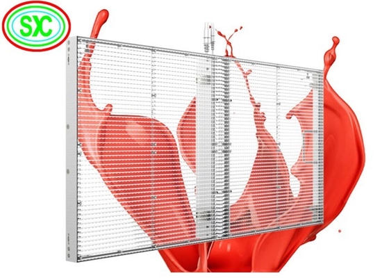 Transparent LED Screen Indoor P3.9-7.8 Full Color SMD Curved Led Video Wall Glass For Showcase