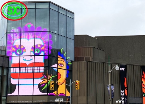 Indoor Full Color Transparent LED Screen P3.91 Glass Windows Mounted For Shopping Mall