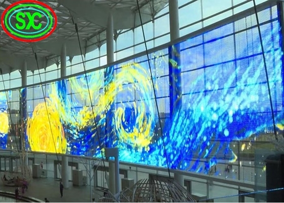 Window Full Color Transparent LED Display Flexible Wifi USB P3.91-7.82