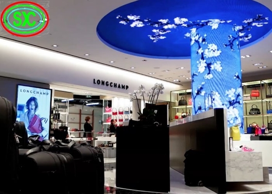 Indoor Curtain Led Display , Curve Shape P3 Led Video Wall led flex curtain