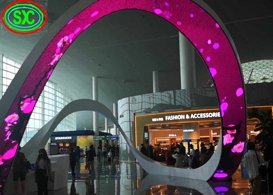 P3.91 360° Degree Outdoor Full Color Column Sphere LED Display Screen Building Billboard