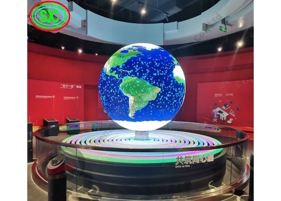 Indoor 360° Degree Full Color Column Sphere LED Display Screen Building Billboard