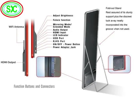 Portable Indoor Full Color LED Display , Digital LED Poster P3 Led Media Display