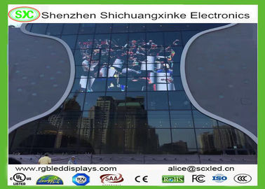 p6.25 Soft Transparent Flexible Led Screen , SMD Glass Wall Screen Nova System