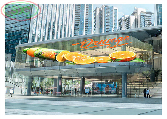 Green energy transparent LED display G3.91-7.82 1000*500mm for curtain show