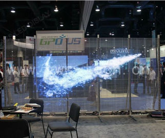 Slim P1.25 Transparent Glass Led Display , Led Mesh Screen Pixel Density 25600pixels / Sqm