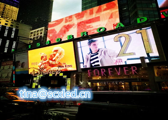 P10 Outdoor full color LED Advertising Screen 10mm Pixel Pitch IP65 Waterproof