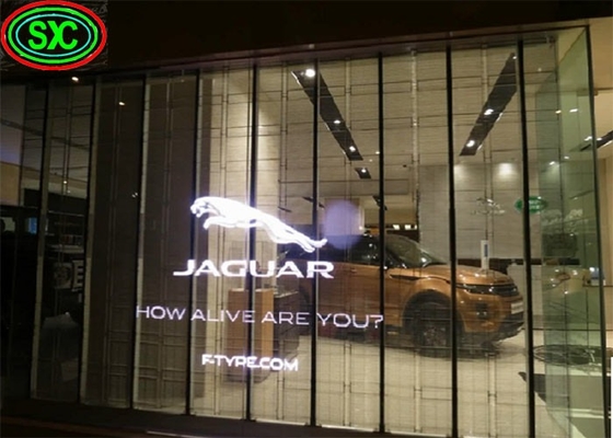 Indoor P3.9-7.8 Full Color Transparent Led Display Screen Smd Curved Glass For Showcase