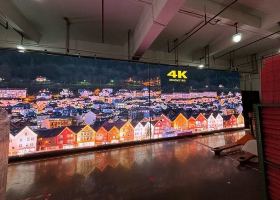 Die-Cast Aluminum Screen Indoor HD Video Advertisement For Station Wedding Church 9500K P4.81 Transparent LED Screen