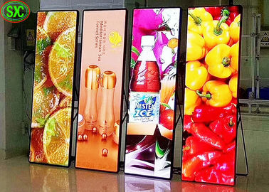 P2.5 Indoor Shop Window Advertising Led Mirror Video Screen / Led Totem Poster Display flexible led video screen