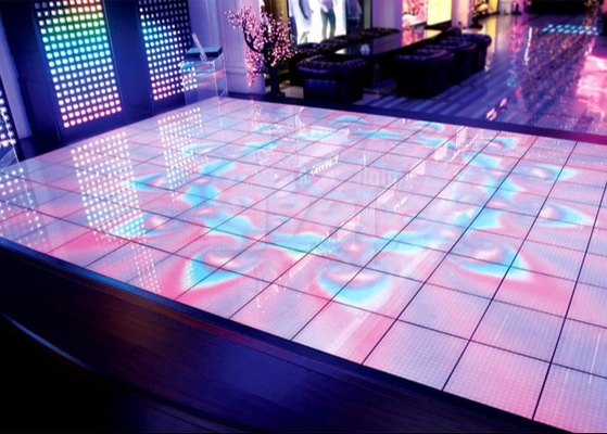 Outdoor P5 Video Stage Rental, Wedding Dance Floor Lights HD 64*32 Resolution