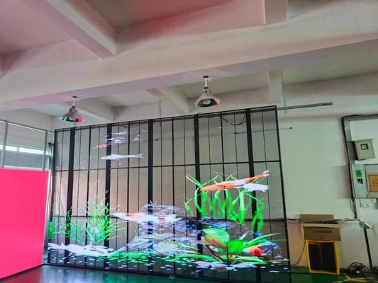Indoor P3.9-7.8 Full Color Transparent Led Display Screen Smd Curved Glass For Showcase