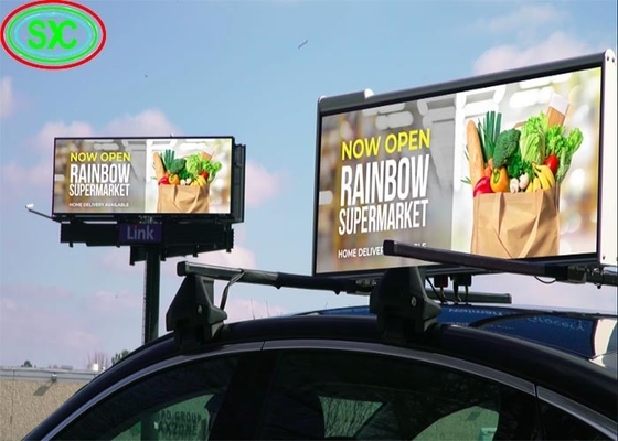 Customizable P3 LED Taxi Top Screen Ads Small, Detachable And Easy To Install