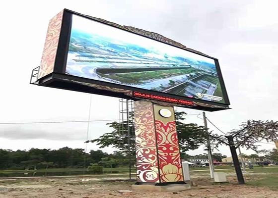 Outdoor Full Color LED Display P10 Pillar Screen IP65 Large Size 1/4 Scan Mode