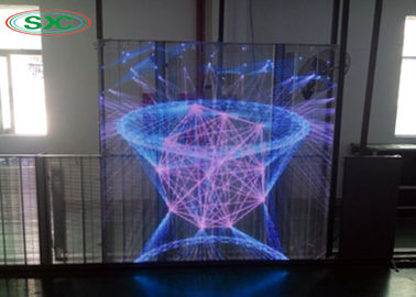 Ultra HD Energy Saving Hanging Transparent LED Screen Iron Cabinet IP65 P10