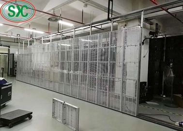 Wide Viewing Angle Transparent Full Color LED Grid Screen Three Years Warranty
