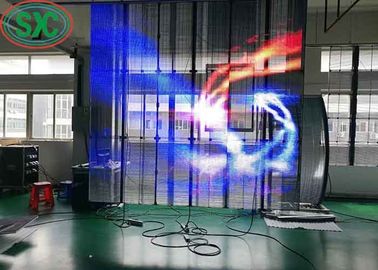 Ultra HD Energy Saving Hanging Transparent LED Screen Iron Cabinet IP65 P10