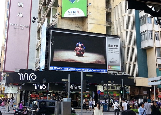 Fixed / Rental IP65 P10 Outdoor LED Advertising Screen Wide Viewing Angle Waterproof Iron Cabinet