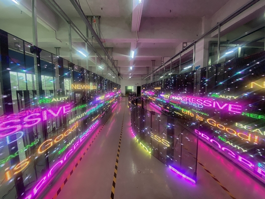 Wafer Chip Transparent LED Panel , High Visibility Transparent LED Screen