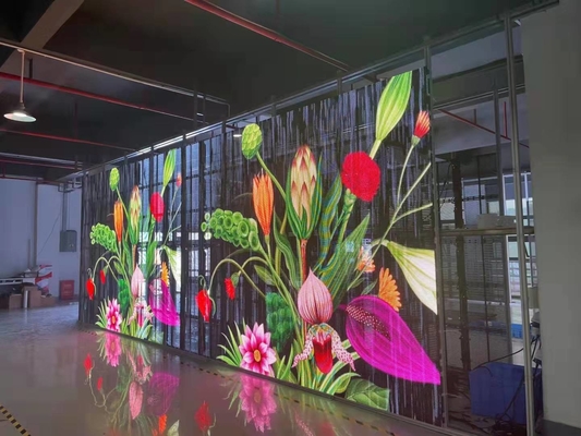 Wafer Chip Transparent LED Panel , High Visibility Transparent LED Screen