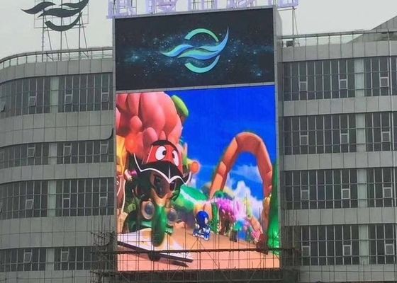 P10 Outdoor Waterproof Building LED Display Screen 10000dots/Sqm 5000cd/㎡