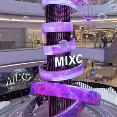 Full color 360 Degree Cylinder LED Display Outdoor Column curve Screen Advertising Billboard