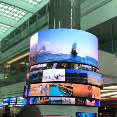 P3.91 360° Degree Outdoor Full Color Column Sphere LED Display Screen Building Billboard