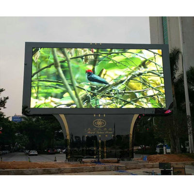 Outdoor standing two poles fixed led display p10 SMD  960X960MM  1/4 scan programmable led sign