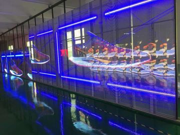 1R1G1B Transparent LED Drapery Display IP43 62500 Dots/Sqm 3 Year Warranty