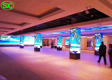 Cube Pillar Led Screen Video Wall , Indoor Led Display Board P3 Natural Heat Dissipation