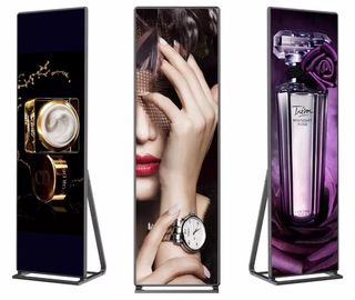 Floor Standing LED Mirror Screen Digital Signage Full Color Waterproof Display LED Poster