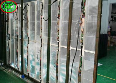 Indoor P3.91 Transparent LED Screen Glass Window Aluminium Cabinet Material led transparent screen