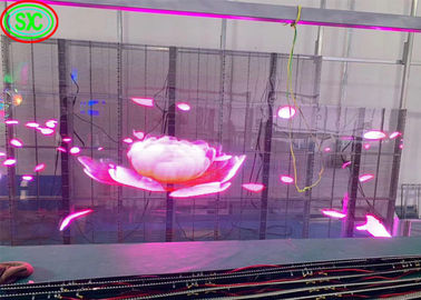 Wafer Chip Transparent LED Panel , High Visibility Transparent LED Screen