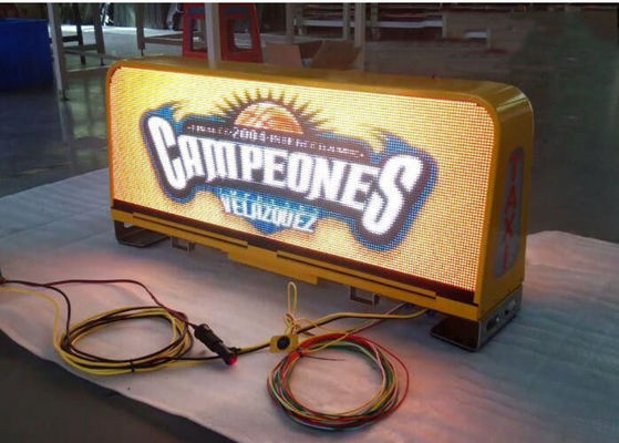 Waterproof Car LED Sign Display , Outdoor Full Color Taxi Roof Screen Double Side