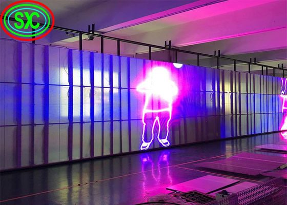 Full Color HD Flexible 4000cd/sqm Transparent Led Panel transparent led screen glass led display