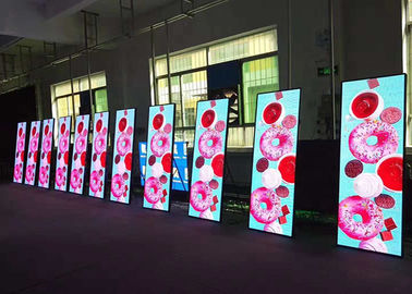 New design indoor P 3 poster LED display with stand base and pulleys for advertising