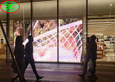 Transparent LED Screen Indoor P3.9-7.8 Full Color SMD Curved Led Video Wall Glass For Showcase