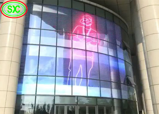 P3.91-7.82 Full Color Transparent LED Screen 1000x1000mm Glass Display