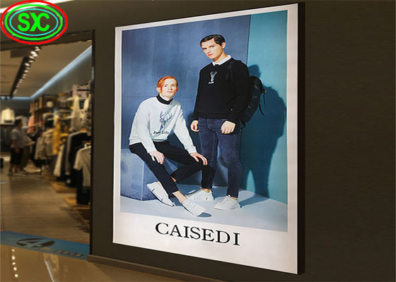 Portable Ultra-Thin Indoor P3.91 LED Poster Display With Foldable Stand COB