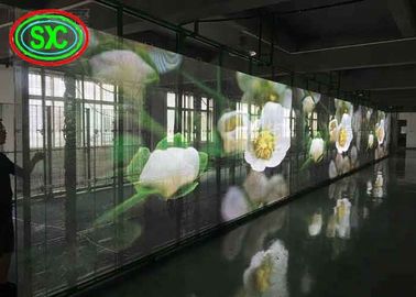 Full color indoor P3.91-7.82 transparent LED display curtain LED screen easy maintenance