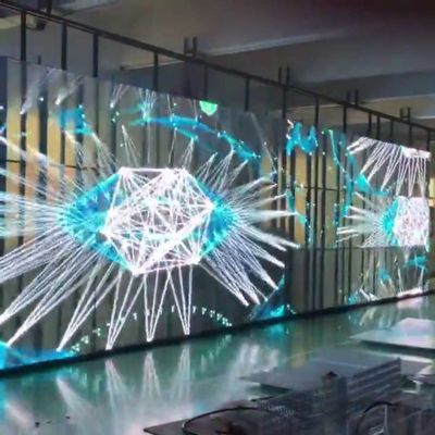 P3.91-7.82 Full Color Transparent LED Screen 1000x1000mm Glass Display