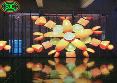 Programmable HD HQ 1R1G1B 4.81mm Transparent LED Screen Digital Signage Stand